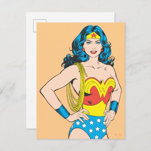 Wonder Woman |  Pose met Lasso Briefkaart (Voorkant / Achterkant)
