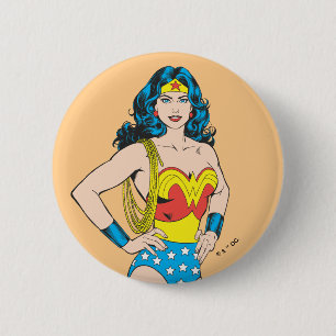 Wonder Woman Pose met Lasso Ronde Button 5,7 Cm