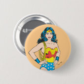 Wonder Woman |  Pose met Lasso Ronde Button 5,7 Cm (Voorkant /achterkant)