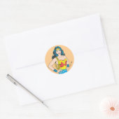 Wonder Woman |  Pose met Lasso Ronde Sticker (Envelop)