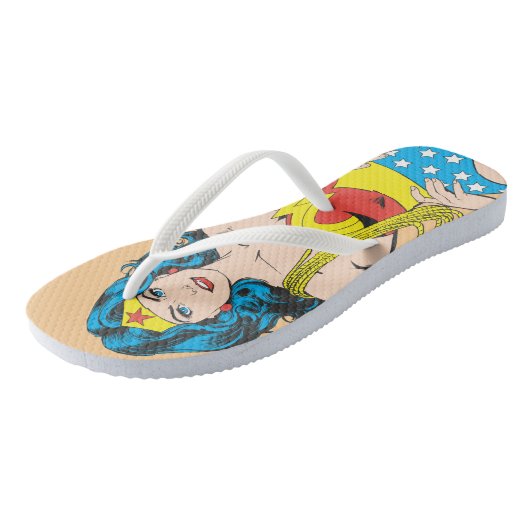 Wonder Woman |  Pose met Lasso Teenslippers (Schuin)