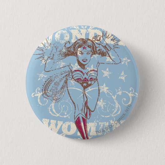 Wonder Woman Pow Ronde Button 5,7 Cm (Voorkant)