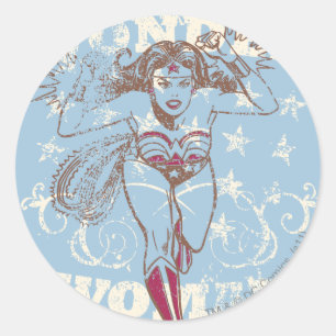 Wonder Woman Pow Ronde Sticker