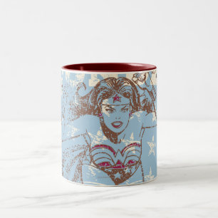 Wonder Woman Pow Tweekleurige Koffiemok