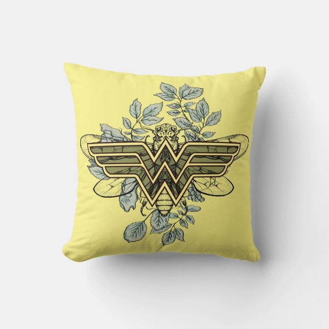 Wonder Woman Queen Bee Logo Kussen (Voorkant)