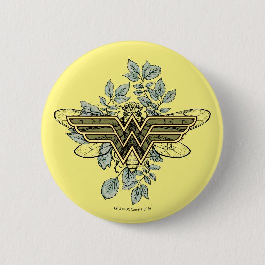 Wonder Woman Queen Bee Logo Ronde Button 5,7 Cm (Voorkant)