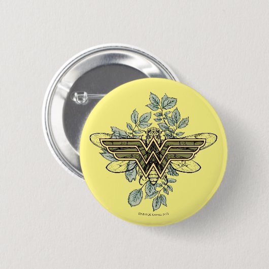Wonder Woman Queen Bee Logo Ronde Button 5,7 Cm (Voorkant /achterkant)
