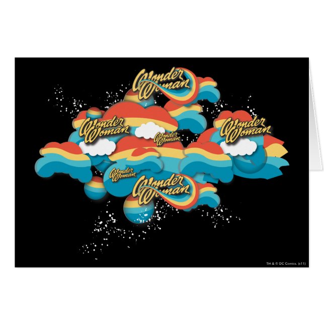 Wonder Woman Rainbow Clouds Patroon (Voorkant Horizontaal)