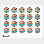 Wonder Woman Rainbow Clouds Patroon Ronde Sticker (Vel)