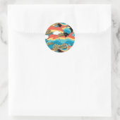 Wonder Woman Rainbow Clouds Patroon Ronde Sticker (Tas)