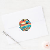 Wonder Woman Rainbow Clouds Patroon Ronde Sticker (Envelop)