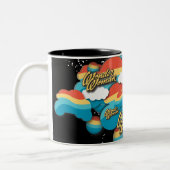 Wonder Woman Rainbow Clouds Patroon Tweekleurige Koffiemok (Links)