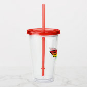 Wonder Woman Rainbow-Logo Acryl Drinkbeker (Rechts)