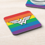 Wonder Woman Rainbow Logo Bier Onderzetter (Linkerzijde)