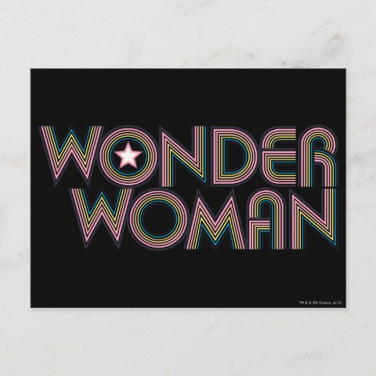 Wonder Woman Rainbow-Logo Briefkaart (Voorkant)