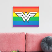 Wonder Woman Rainbow Logo Canvas Afdruk (Insitu (Woonkamer))