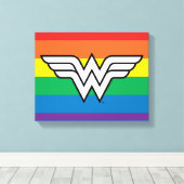 Wonder Woman Rainbow Logo Canvas Afdruk (Insitu (Houten vloer))