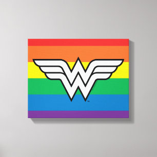 Wonder Woman Rainbow Logo Canvas Afdruk