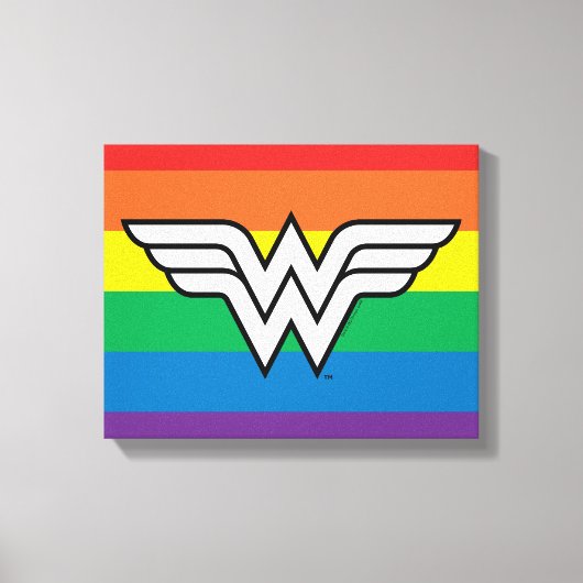 Wonder Woman Rainbow Logo Canvas Afdruk (Voorkant)