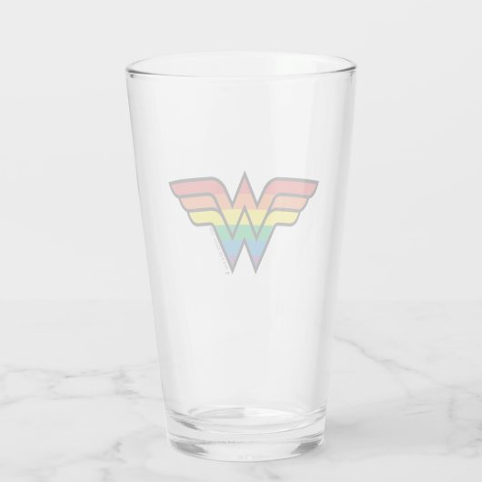 Wonder Woman Rainbow-Logo Glas (Achterkant)