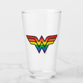 Wonder Woman Rainbow-Logo Glas (Voorkant)