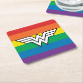 Wonder Woman Rainbow Logo Kartonnen Onderzetters (Schuin)