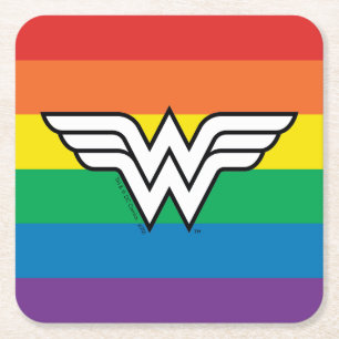 Wonder Woman Rainbow Logo Kartonnen Onderzetters