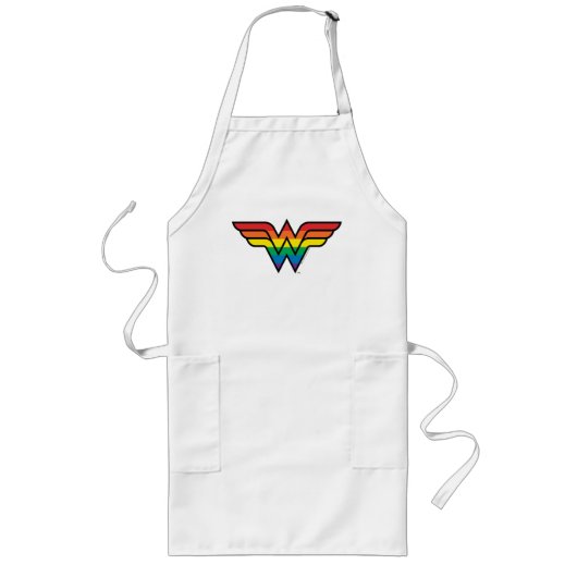Wonder Woman Rainbow Logo Lang Schort (Voorkant)