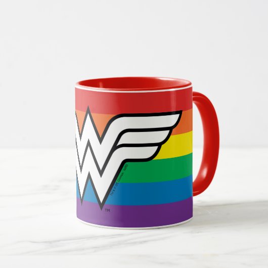 Wonder Woman Rainbow Logo Mok (Voorkant rechts)