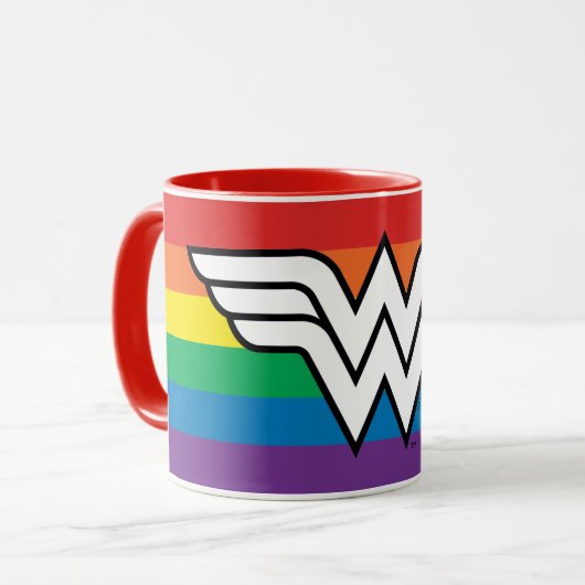 Wonder Woman Rainbow Logo Mok (Voorkant links)