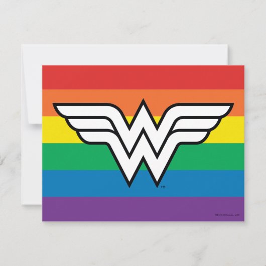 Wonder Woman Rainbow Logo Notitiekaartje (Voorkant)