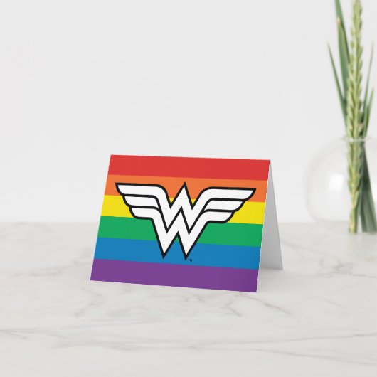 Wonder Woman Rainbow Logo Notitiekaartje (Voorkant)