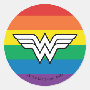 Wonder Woman Rainbow Logo Ronde Sticker