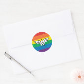Wonder Woman Rainbow Logo Ronde Sticker (Envelop)