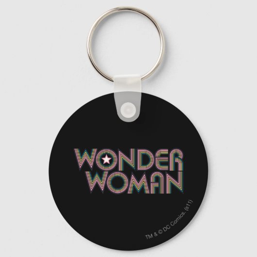 Wonder Woman Rainbow Logo Sleutelhanger (Voorkant)