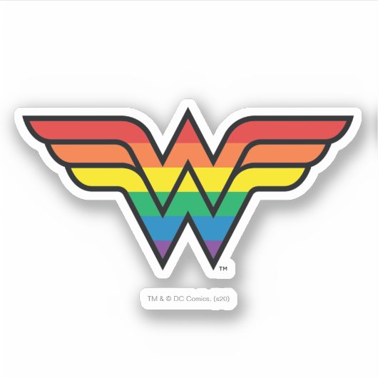 Wonder Woman Rainbow Logo Sticker (Voorkant)