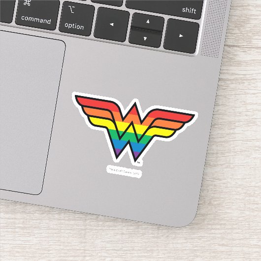 Wonder Woman Rainbow Logo Sticker (Detail)