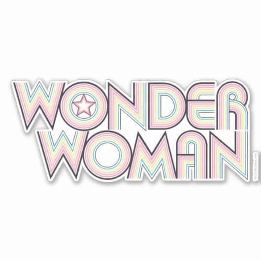 Wonder Woman Rainbow Logo Sticker (Voorkant)