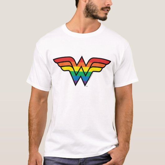 Wonder Woman Rainbow-Logo T-shirt (Voorkant)