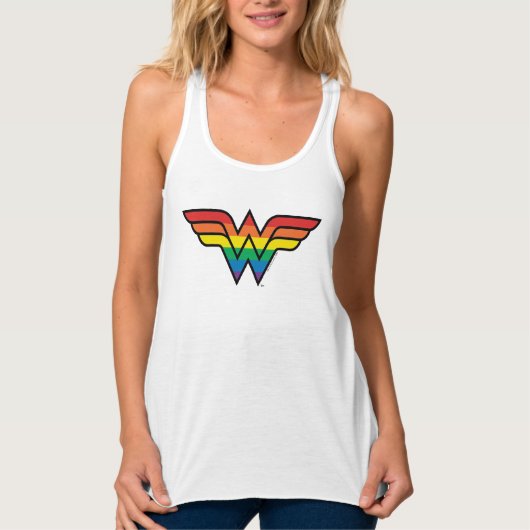 Wonder Woman Rainbow-Logo Tanktop (Voorkant)