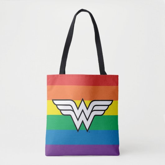 Wonder Woman Rainbow Logo Tote Bag (Voorkant)
