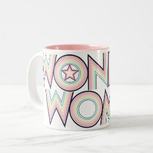 Wonder Woman Rainbow Logo Tweekleurige Koffiemok