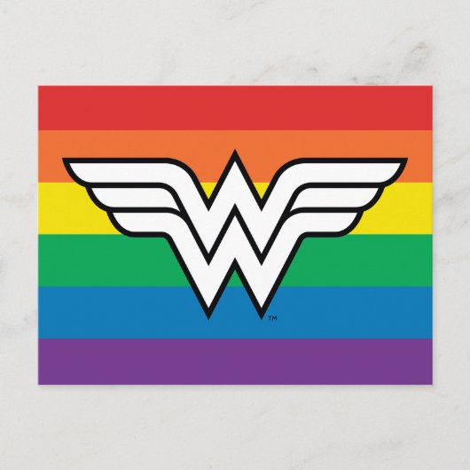 Wonder Woman Rainbow Logo Uitnodiging Briefkaart (Voorkant)