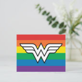 Wonder Woman Rainbow Logo Uitnodiging Briefkaart (Staand voorkant)