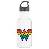 Wonder Woman Rainbow-Logo Waterfles (Voorkant)
