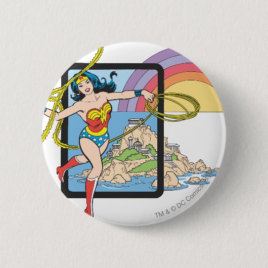 Wonder Woman Rainbow Ronde Button 5,7 Cm (Voorkant)