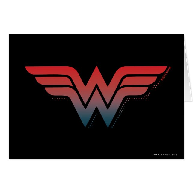 Wonder Woman Red Blue Gradient Logo (Voorkant Horizontaal)