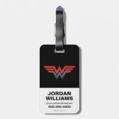 Wonder Woman Red Blue Gradient Logo Bagagelabel (Achterkant verticaal)