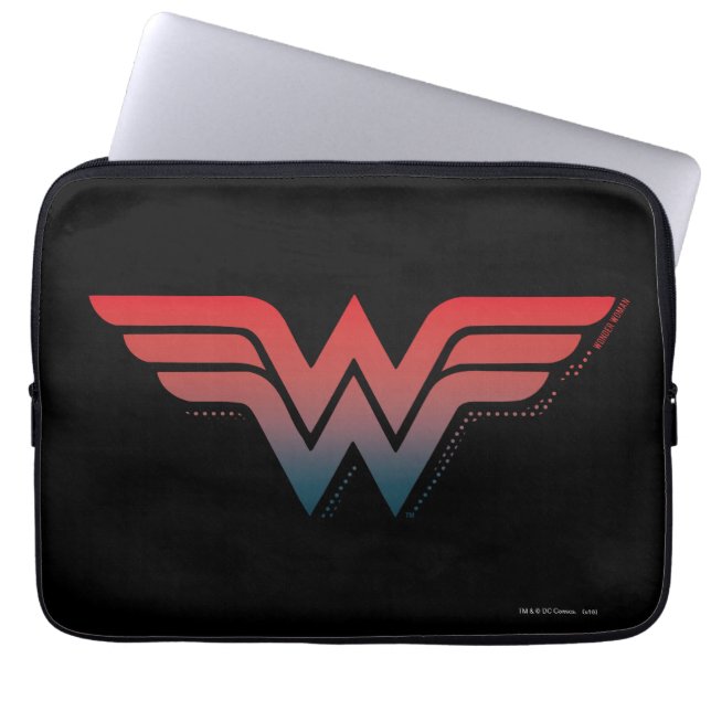 Wonder Woman Red Blue Gradient Logo Laptop Sleeve (Voorkant)