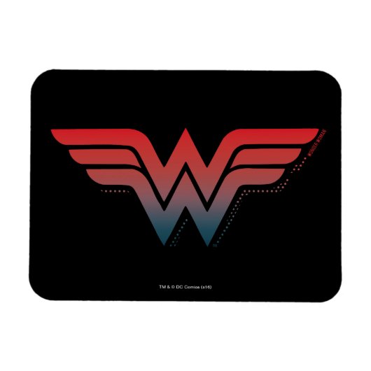Wonder Woman Red Blue Gradient Logo Magneet (Horizontaal)